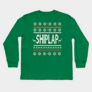 Shiplap Ugly Christmas Sweater Kids Long Sleeve T-Shirt